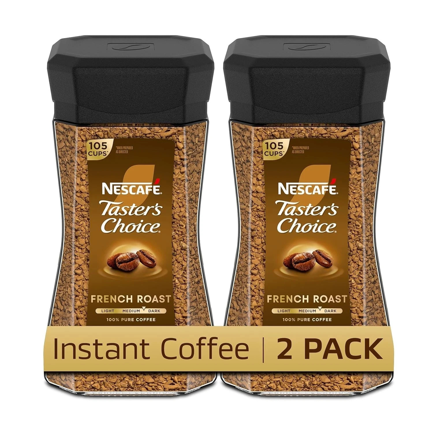 Nescafé Taster’s Choice Instant Coffee – Dark French Roast, 2 Jars (7 oz Each)”