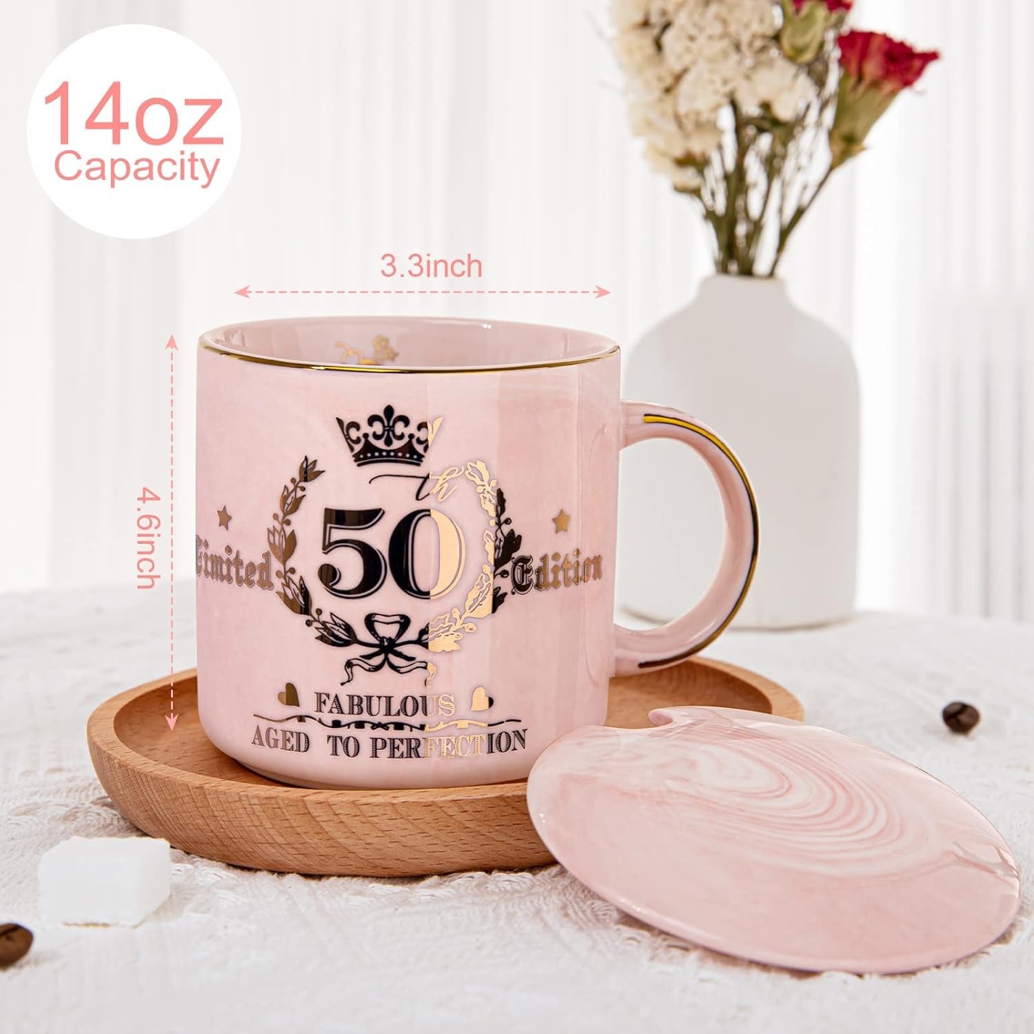 50th Birthday Gifts for Women Her, Fabulous 50 Aged to Perfection, 14oz Gold …