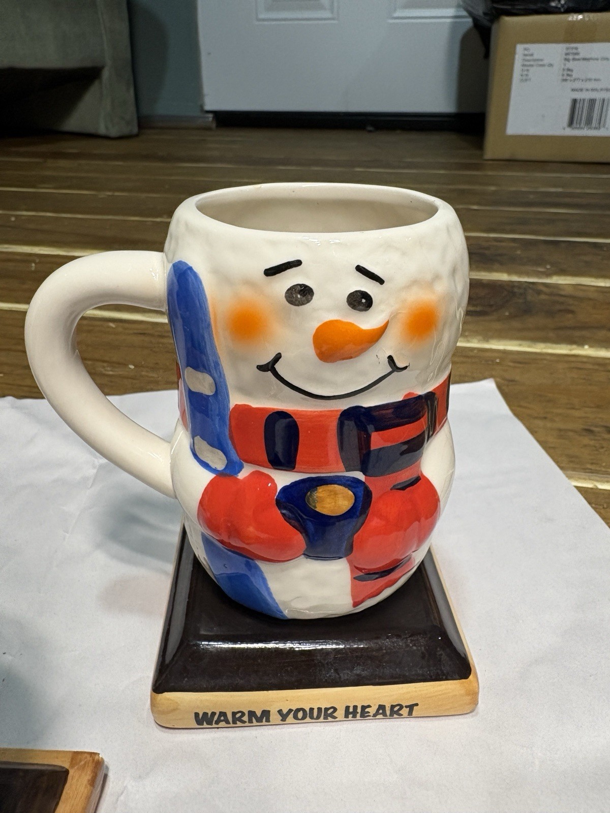 Bay Island Inc. Christmas Snowman Figural Ceramic Mugs Set of 3, 8 fl oz
