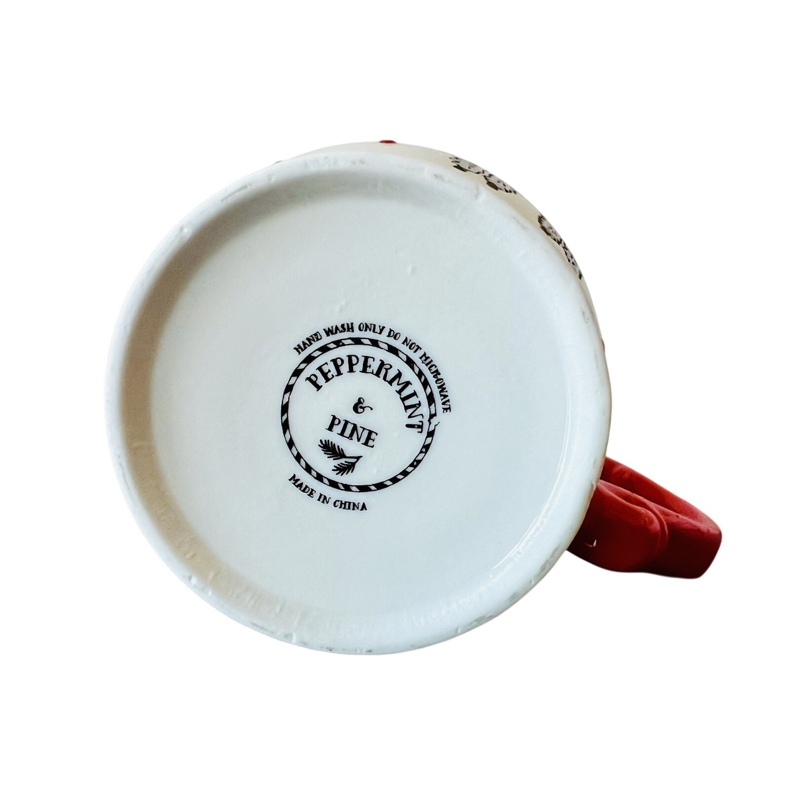 Peppermint & Pine Winter Llama Land Christmas Coffee Mug Red Polka Dot Footed