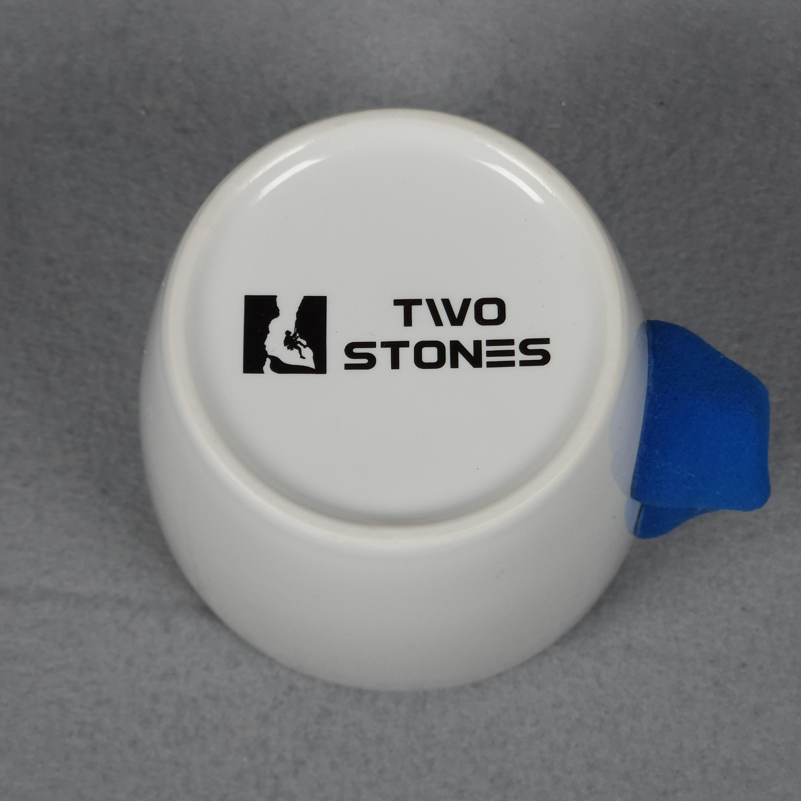 Two Stones Rock Climbing Mug White Blue Ceramic Cup Gift For Climbers Hold Fun