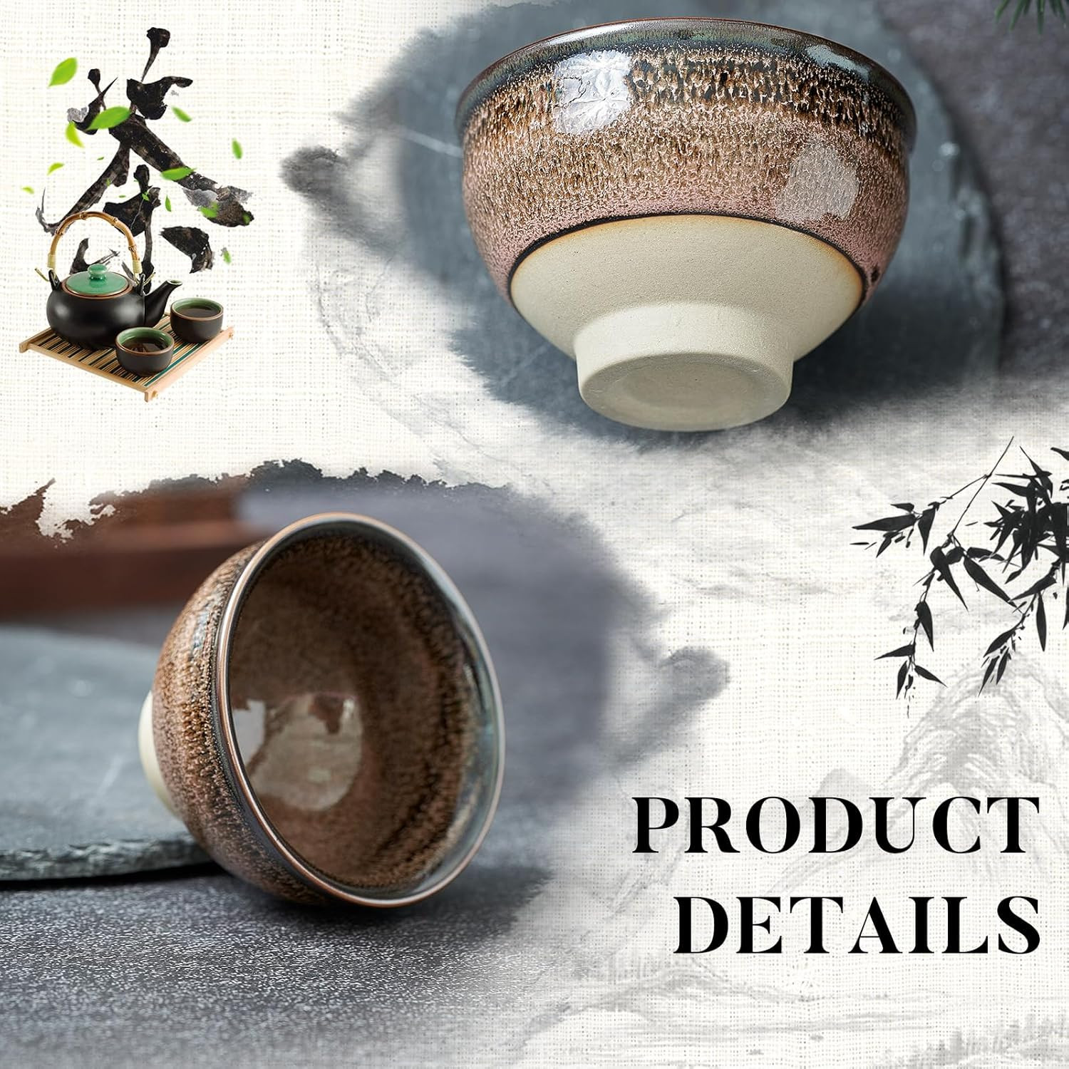 6 Pieces Korean Soju Shot Glasses Sets Porcelain Cups Korean Ceramic Cups Tea Ac