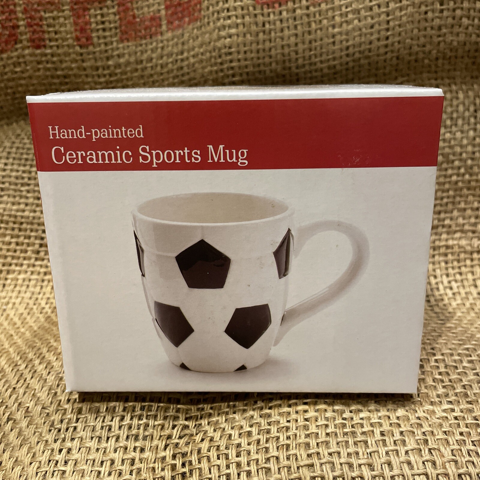 Soccer Ball Coffee Mug Cup White And Black Ceramic 15 oz Kitchen Decor Sports