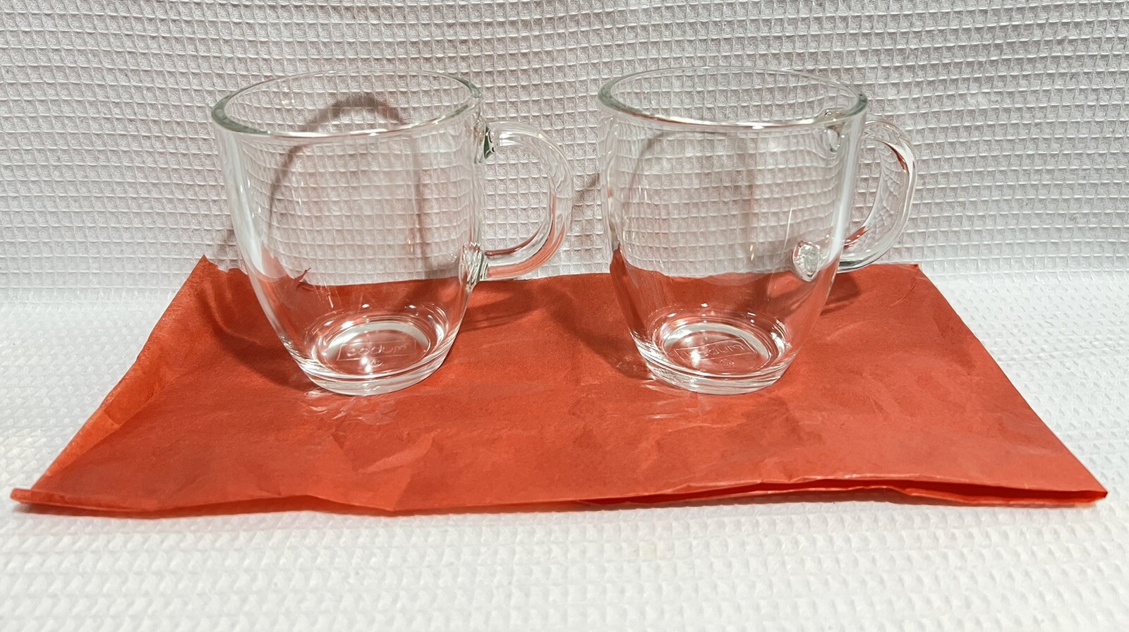 BODUM-“Bistro” Clear Glass Coffee Mug Set (Qty.2)