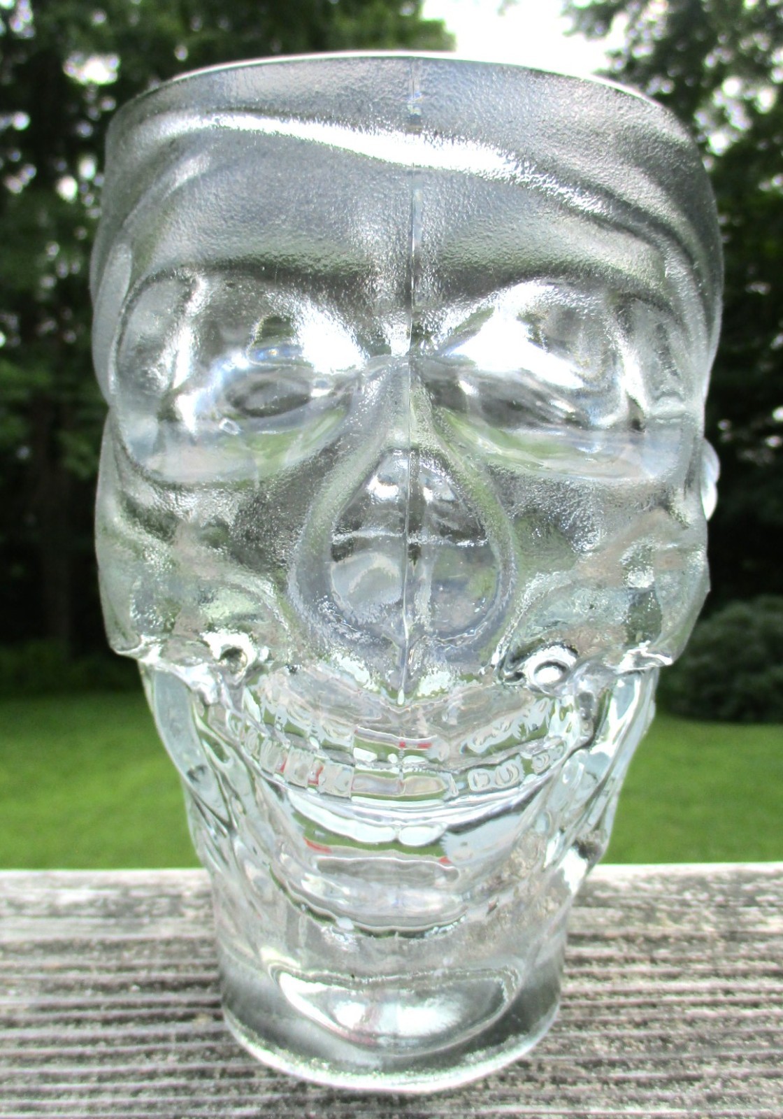 Guy Fieri’s American Kitchen Bar Cancun 6″ Glass Pirate Skull Mug Stein