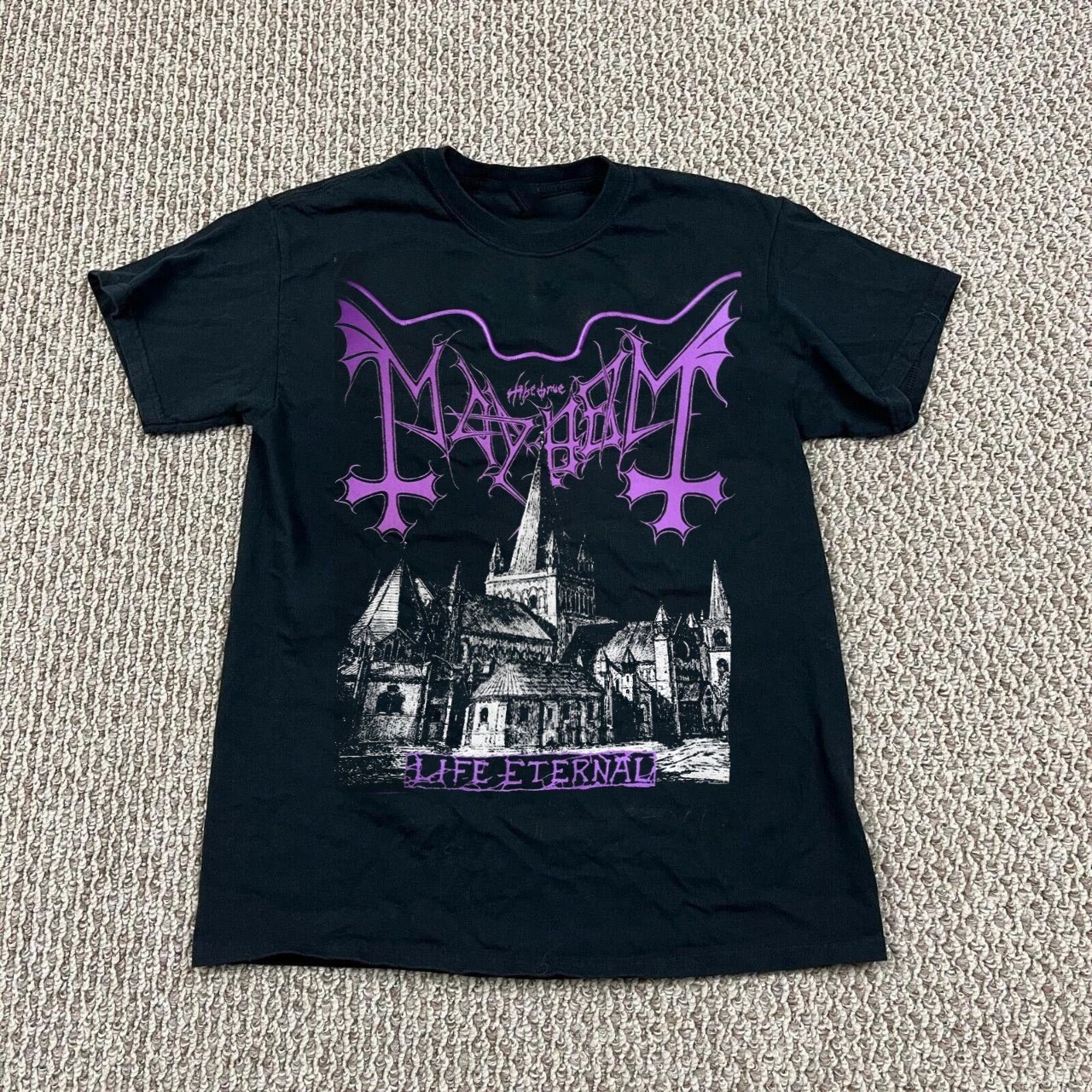 Collecion Mayhem Band Life Enternal Black S to 5XL Concert Shirt AA904