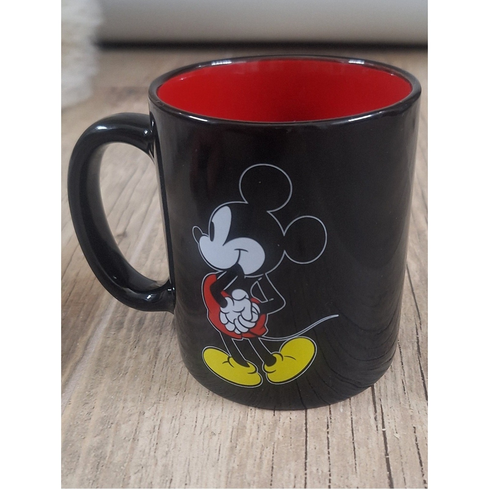 Disney Mickey Mouse Black Red Ceramic Coffee Mug 11 oz Microwave Dishwasher Safe