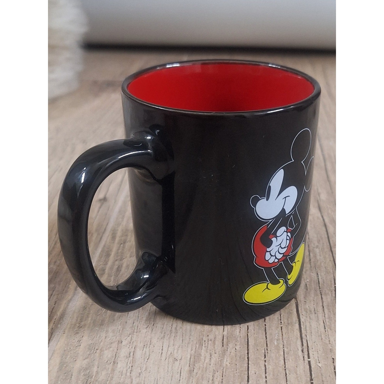 Disney Mickey Mouse Black Red Ceramic Coffee Mug 11 oz Microwave Dishwasher Safe