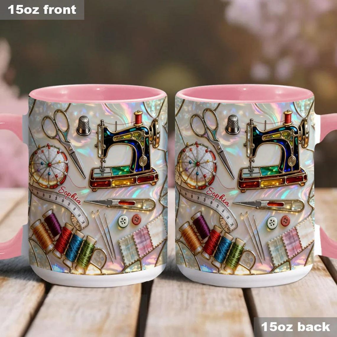 Personalized Sewing Accent Mug, Sewing Stuff Accessories Ceramic Cup, Tailor Hol