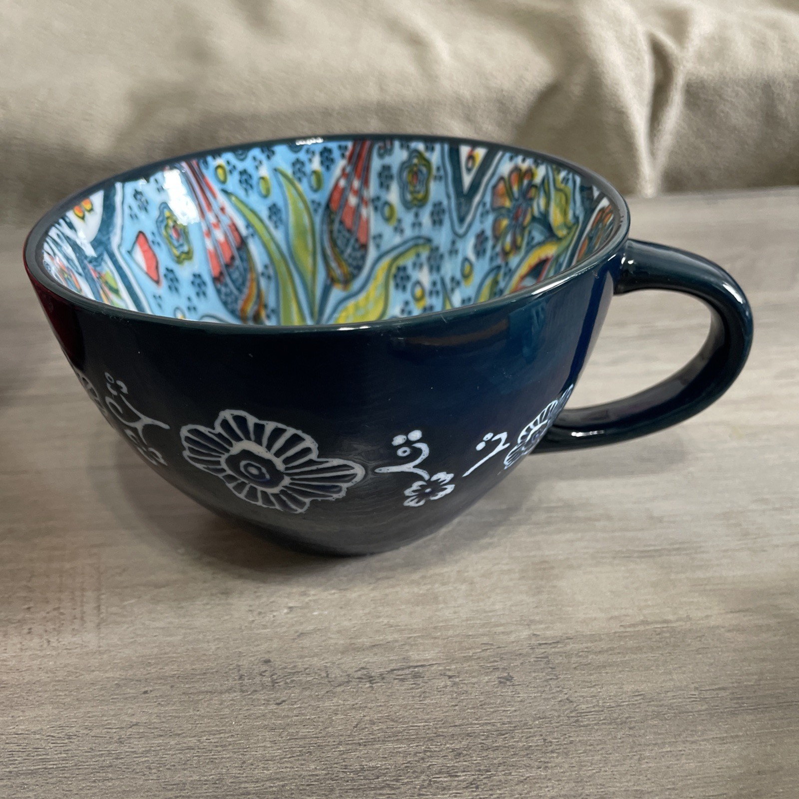 Bohemian Ceramic Mug Set – 15oz Large Capacity SOUPS CEREAL RICE COFFEE 3pc Set