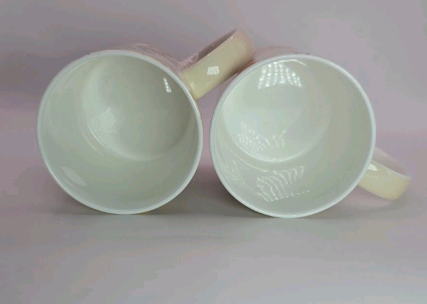 2 Maison d’ Hermine Fine Bone China Birds & Floral Cups 12 oz