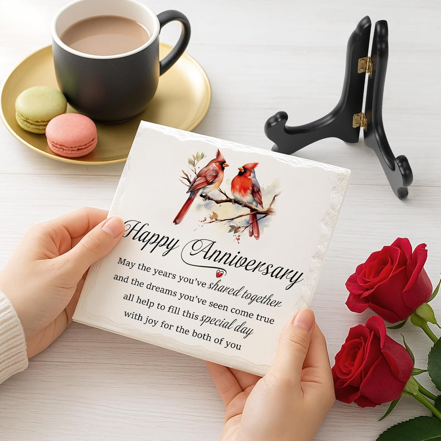 Anniversary Gift Ceramic Plaque Couples Romantic Wedding Keepsake Decor