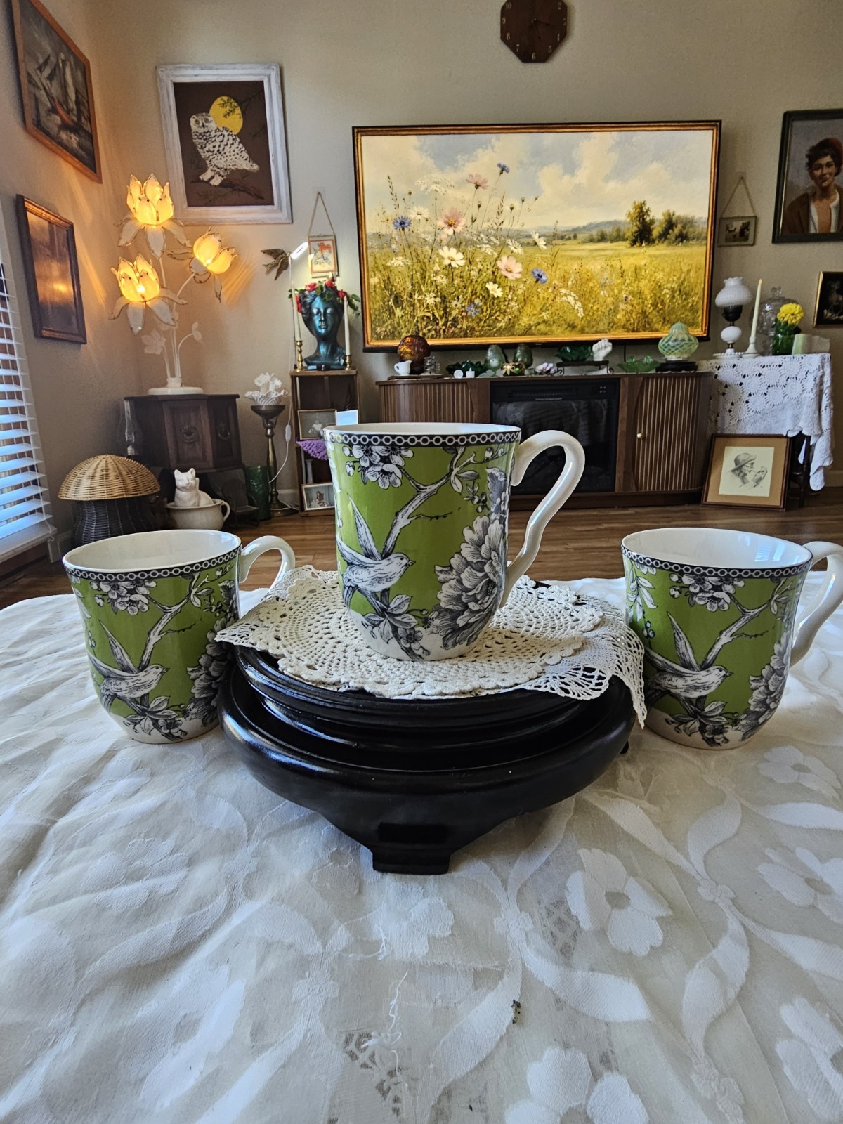 222 Fifth Adelaide 3-Piece Fine China Porcelain Floral Mug Set