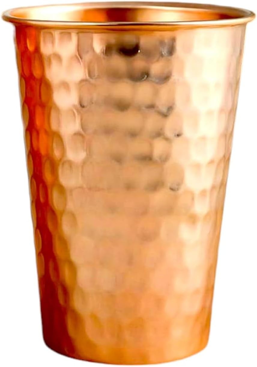 Pure Copper Cup 600ml Ayurvedic Solid Handicraft Traditional Water Glass Mug