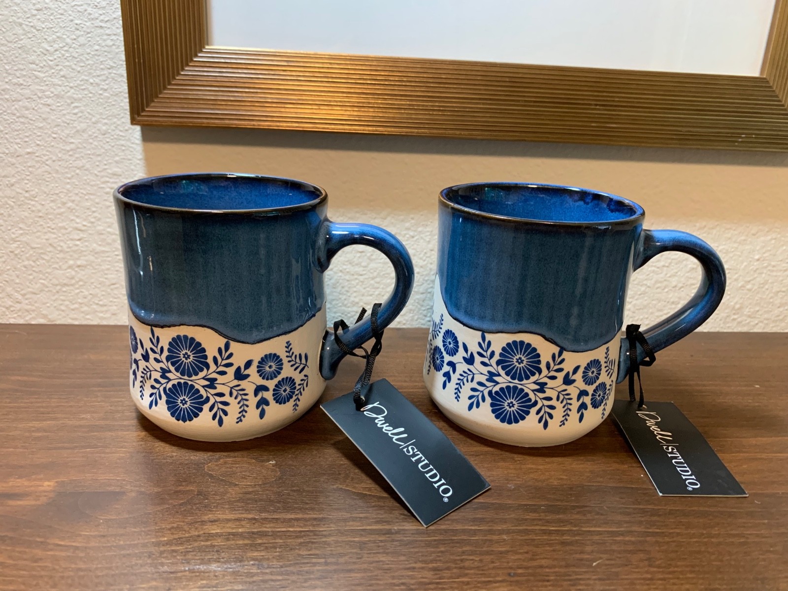 NWT DWELL STUDIO SET OF 2 LARGE COFFEE MUGS CUPS