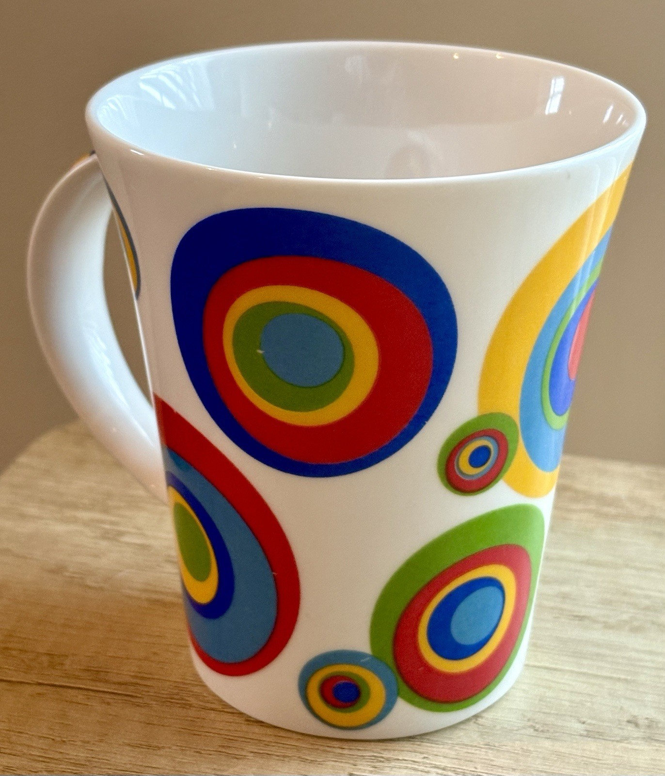 Vintage Churchill China ‘Hot Spots’ Fine Porcelain Coffee Cup Multicolor Circles