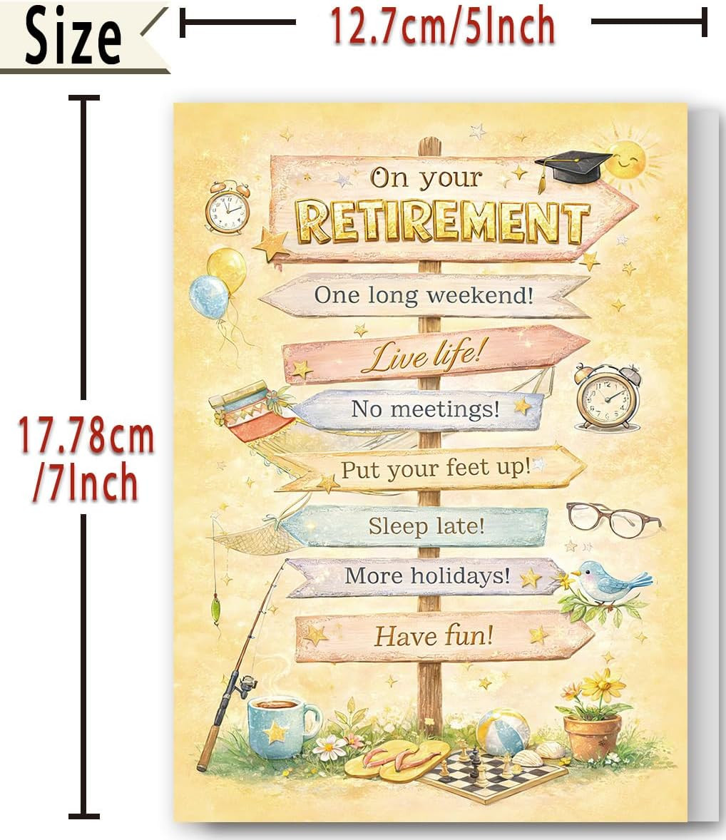 Funny Retirement Gifts for Women Men, Happy Retirement Card Gifts for Retired Fr