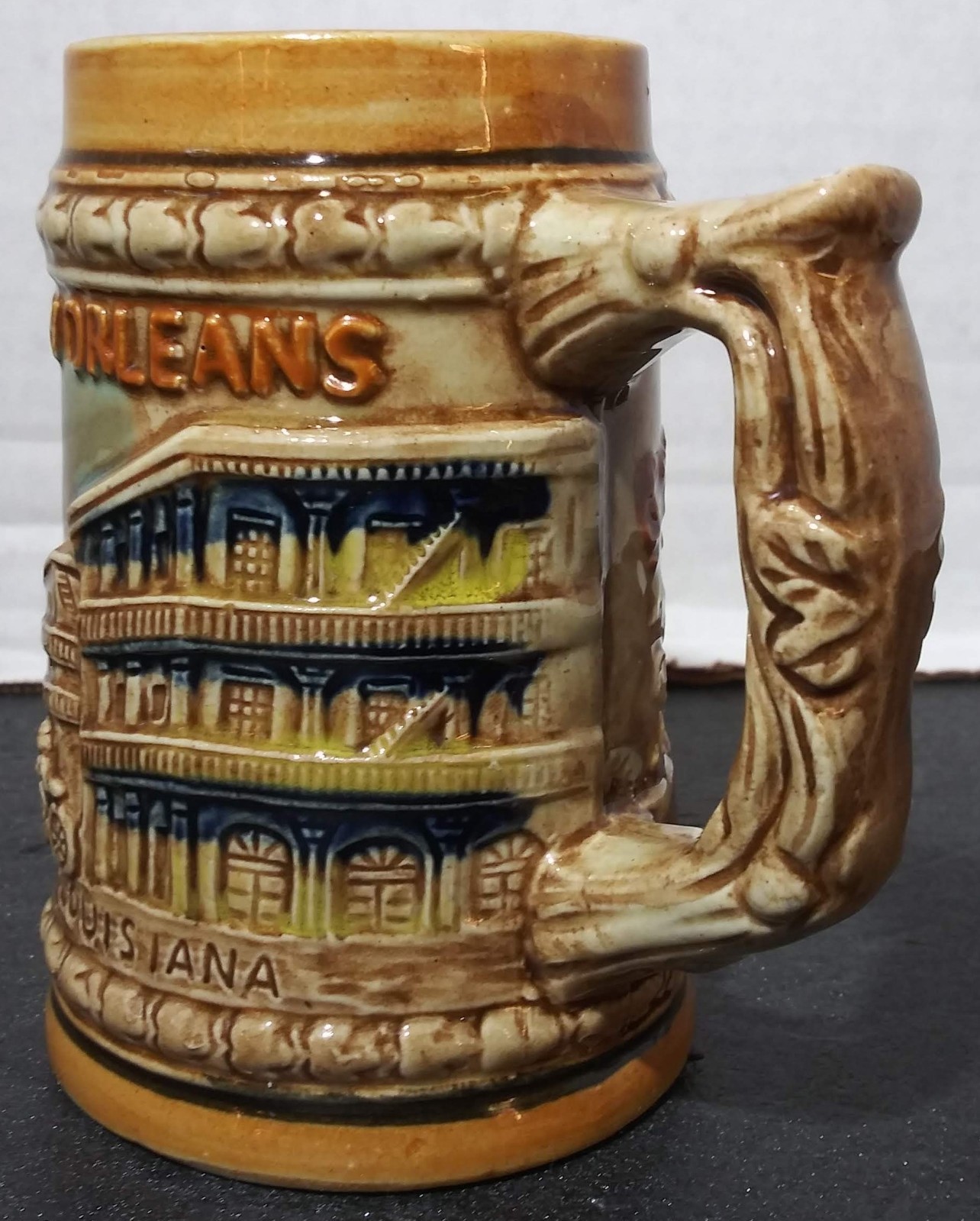 Vintage New Orleans Louisiana Souvenir Stein French Quarter Bourbon Street