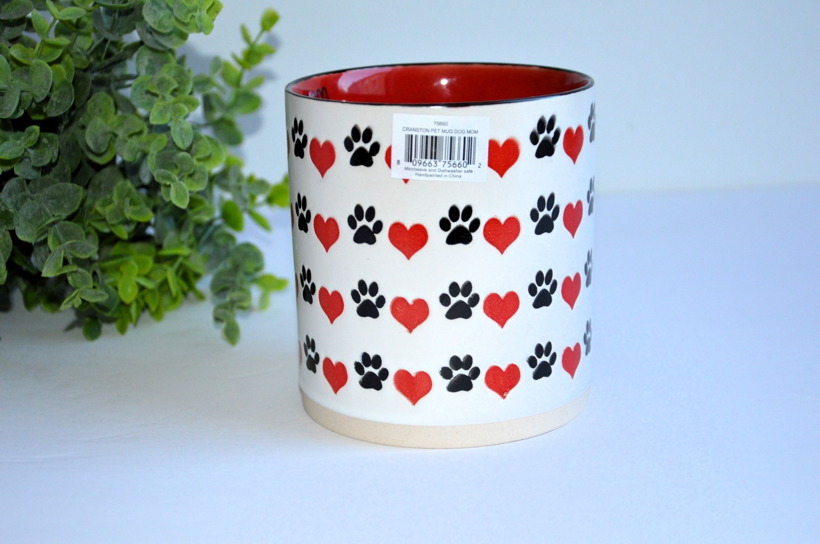 New Spectrum Designz 21 fl oz Chanston Pet Mug Dog Mom Cup Red Interior 75660