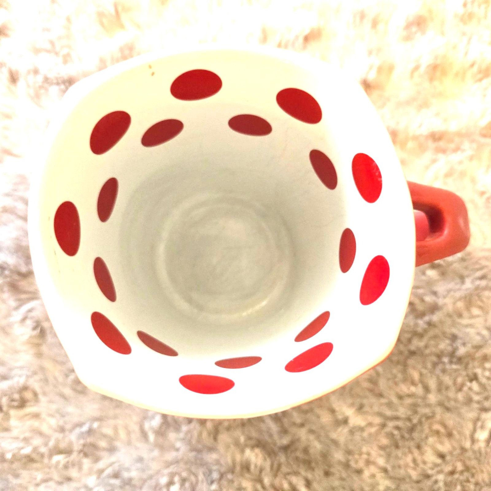 Disney Parks Minnie Mouse Mug Red White Polka Dot Ceramic Thailand