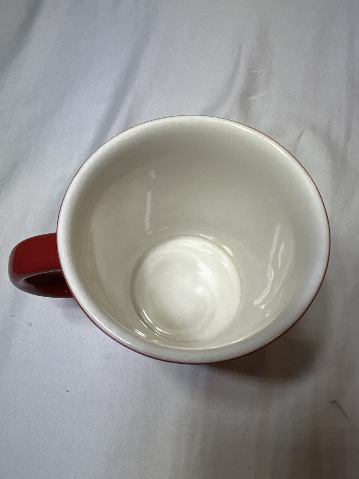 STARBUCKS Coffee Mug 2008 Red/White Holiday Christmas About 4.25 In x 3.75 In