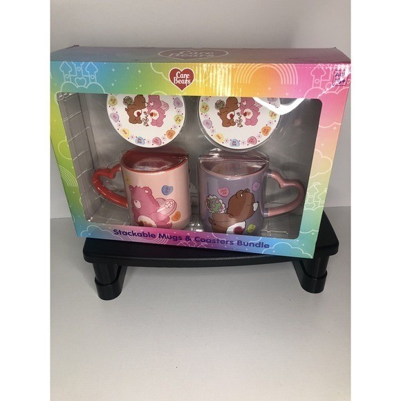 Care Bears Stackable Mug & Coaster Bundle | 2 Mugs & Stackers | New in Box