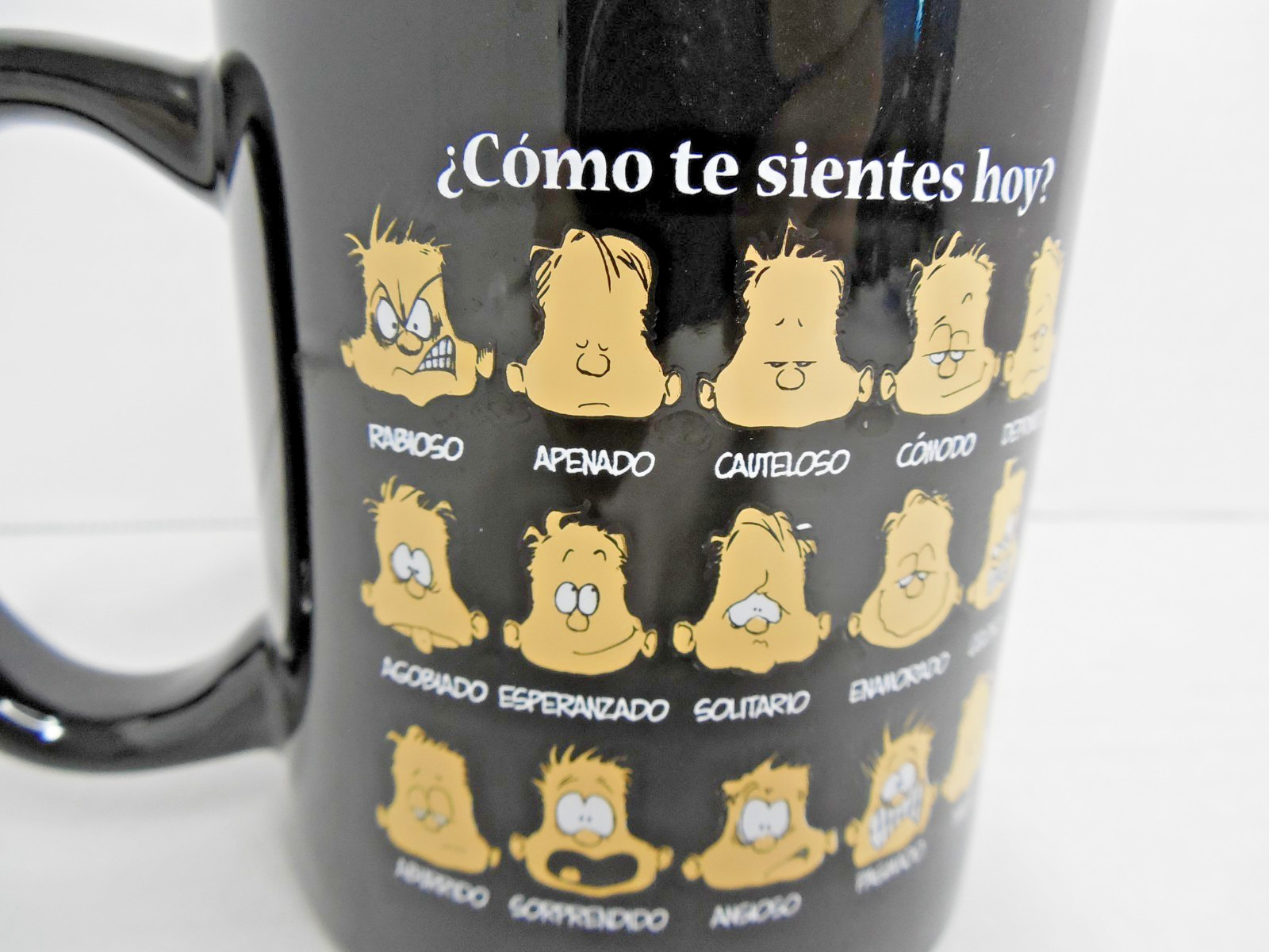 “Como te sientes hoy? ” Coffee / Tea Mug Cartoon Therapy Expression 10 oz