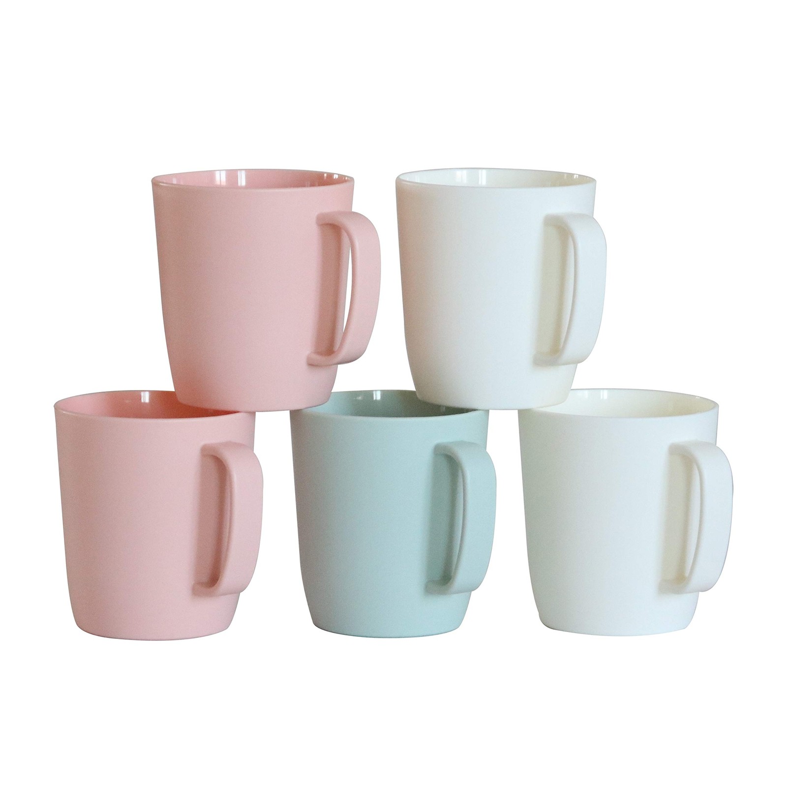 Coffee Mugs Set of 5 Plastic Coffee Cups Set 10 Ounce Unbreakable Coffee
