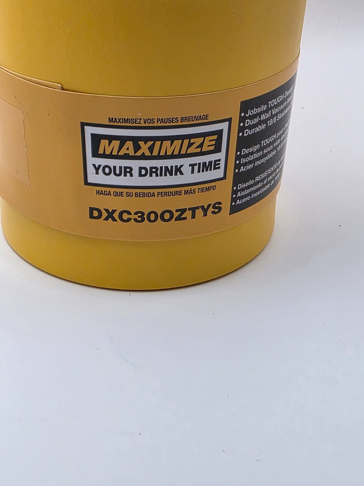 DEWALT 30oz Stainless Steel Tumbler – Yellow w/Lazer Logo. Tough Design. New!!!