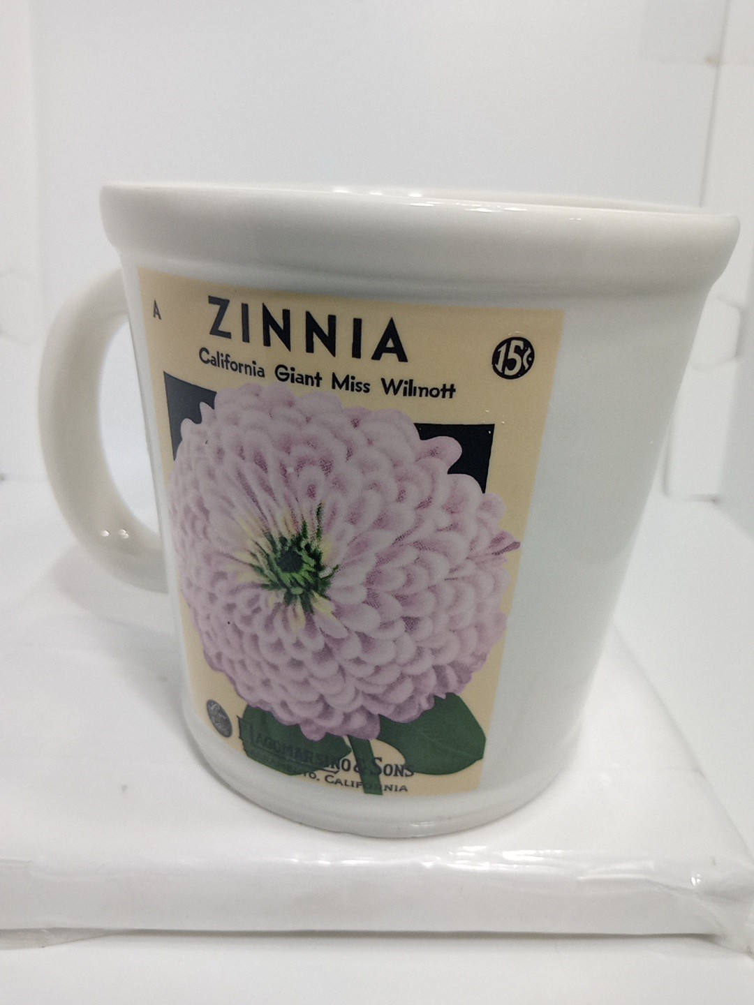 ZINNIA MUG. ZINNIA COFFEE MUG. ZINNIA FLORAL DECO MUG. B403
