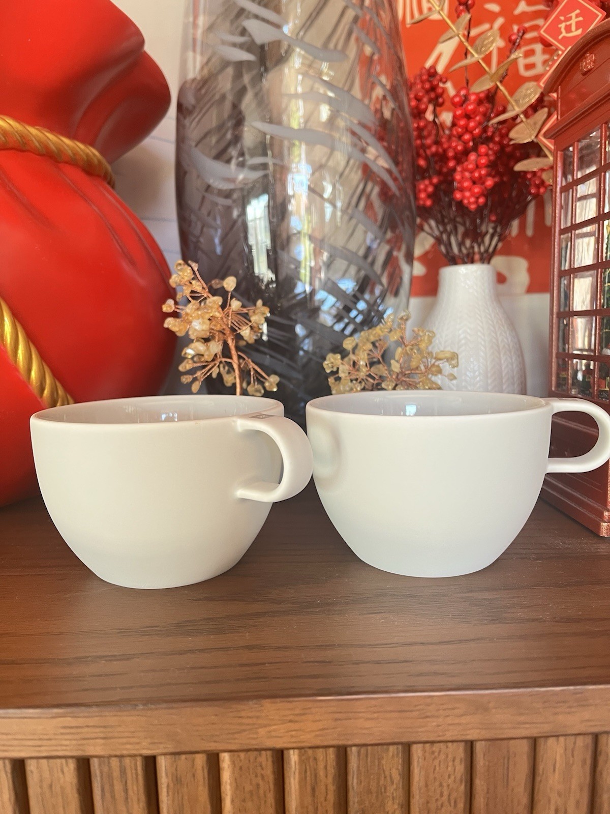 Nespresso Barista Cappuccino Large Cups – 2 Mugs White -13 Fl Oz Capacity – NEW