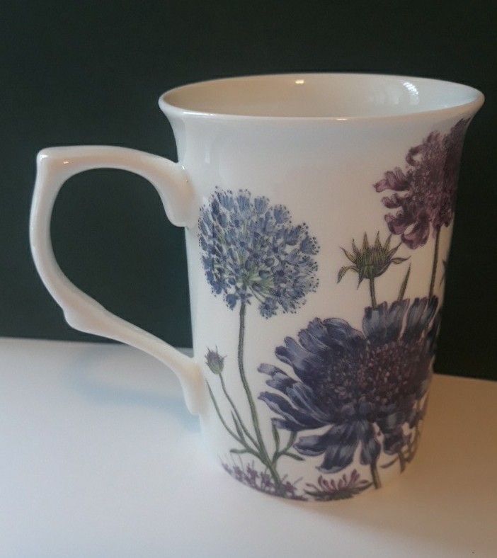 Stechcol Purple Flowers Coffee Cup Mug Gracie Bone China 8 oz