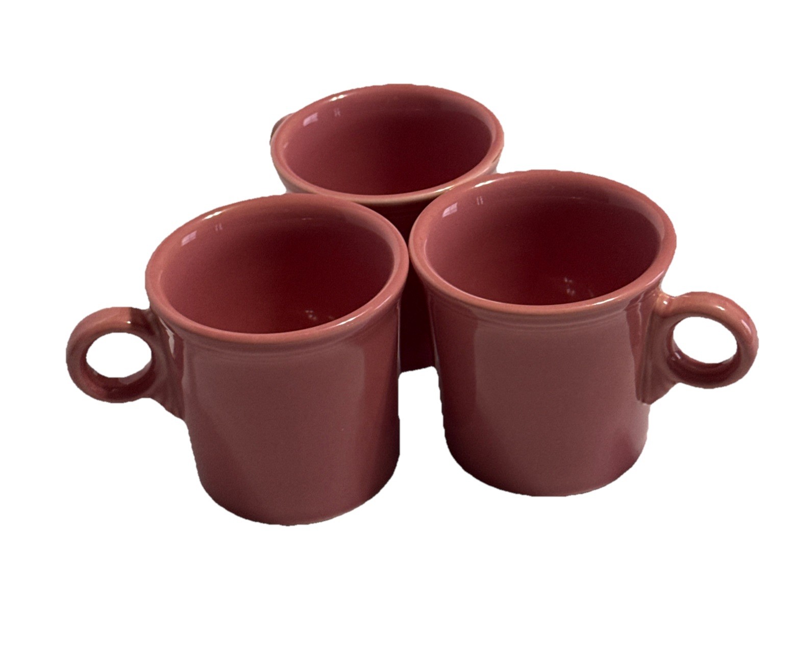 Fiesta Ware Peony Pink Mug Set Of 3 Tom&Jerry Ring Handle Coffee Cup 12oz USA