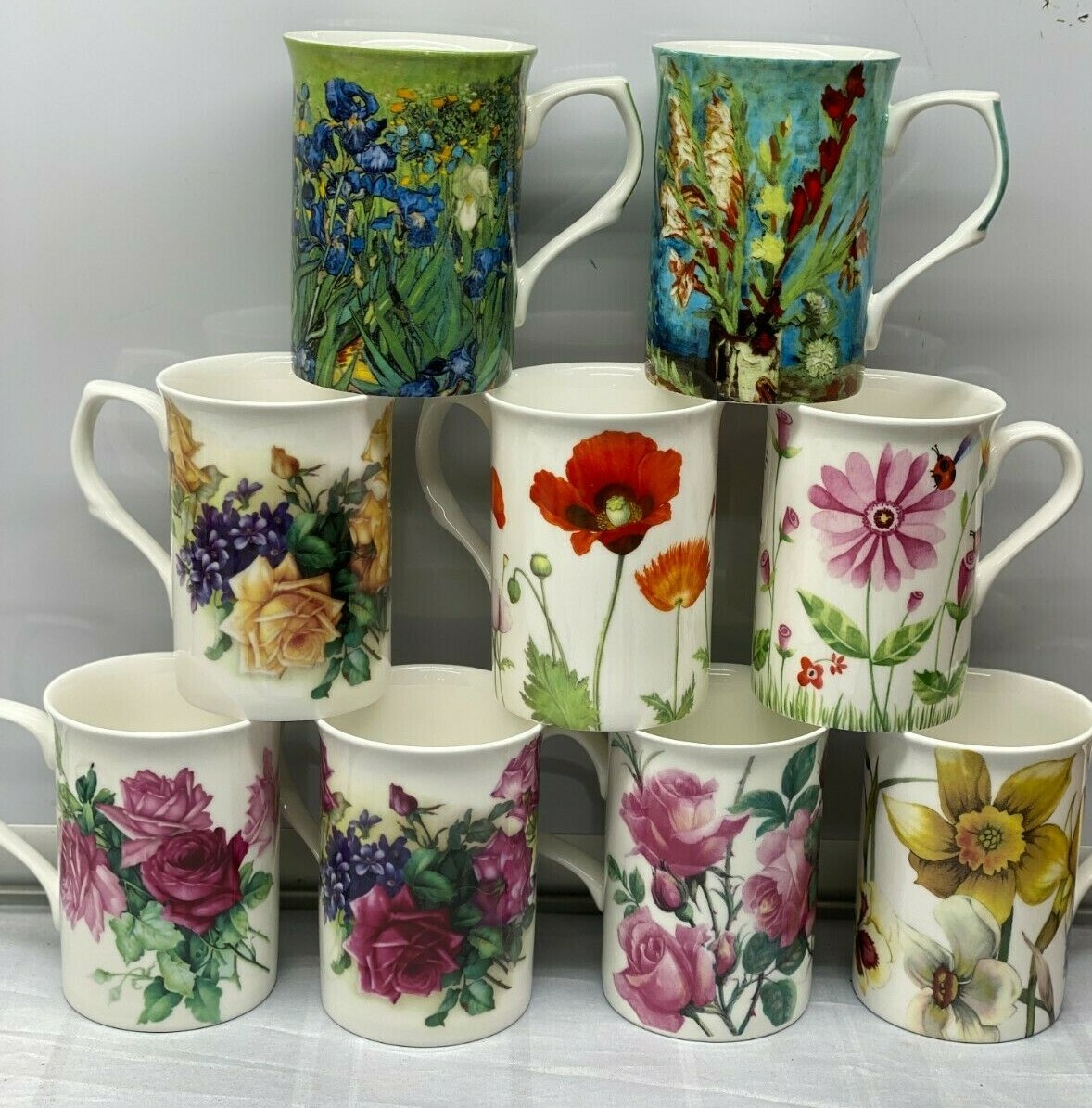Pink Roses Flowers Floral Stechcol Cup Mug New 10 oz 4 ” High