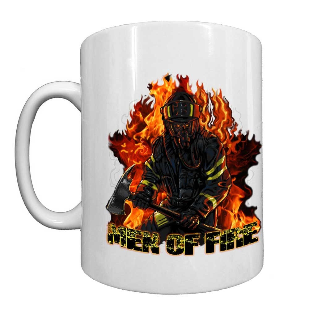 Men of Fire Firefighter Black or White 15 oz Custom Coffee Mug