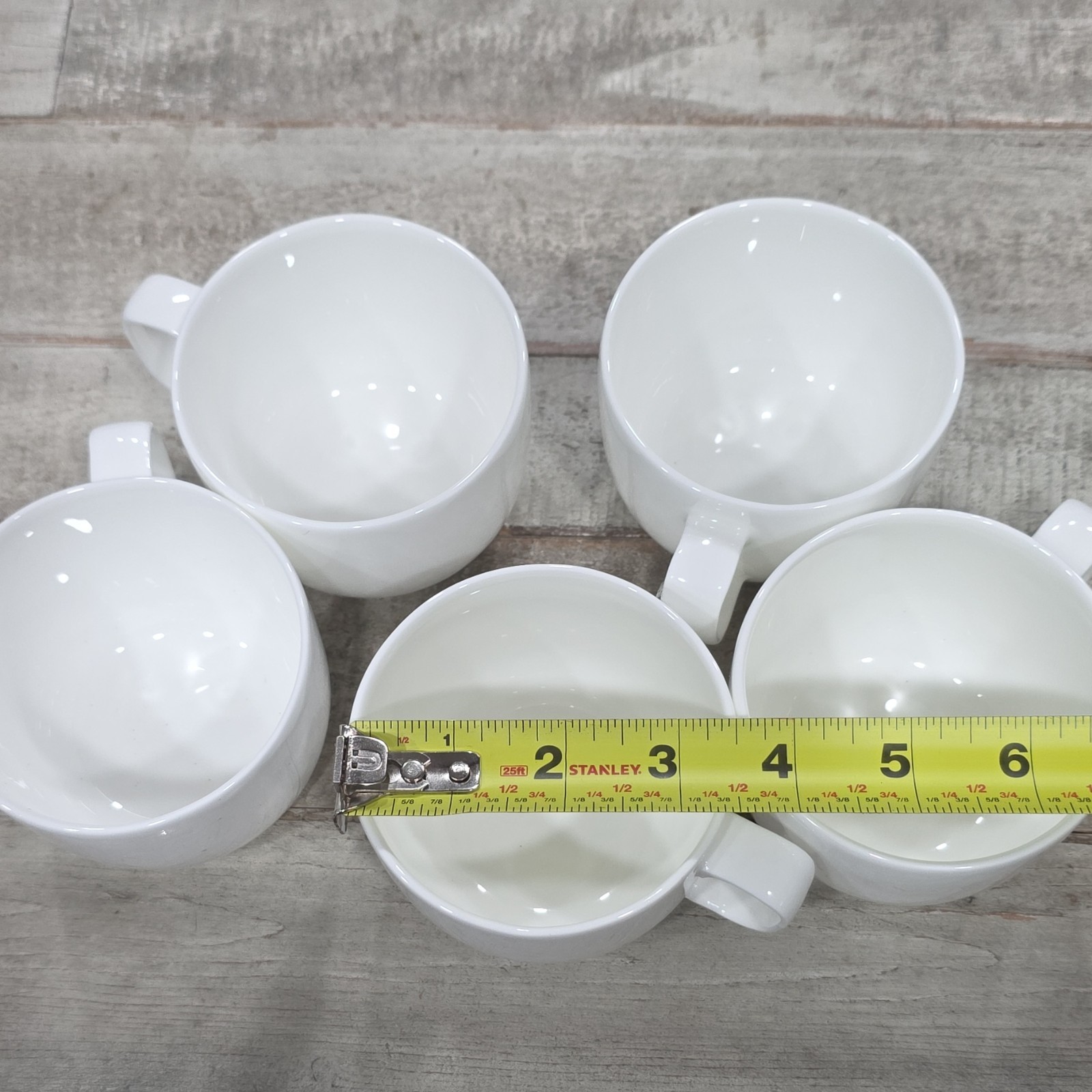 Hotel Collection White Bone China Coffee Cups 10 fl oz Set of 5