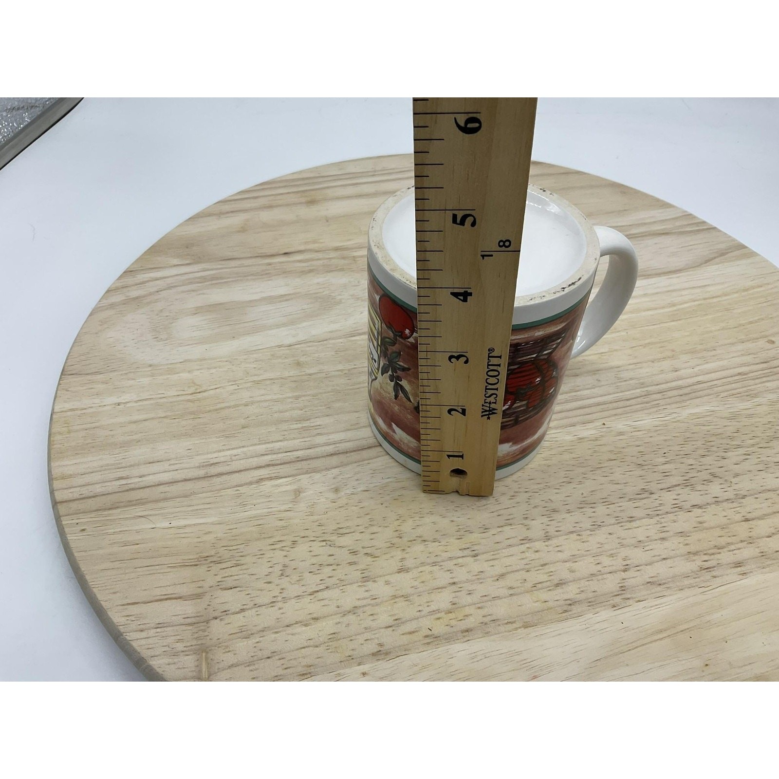 Ceramic Coffee Tea Mug Kitchen Still Life Tomatoe Olive Oil Rustic Unbranded VTG