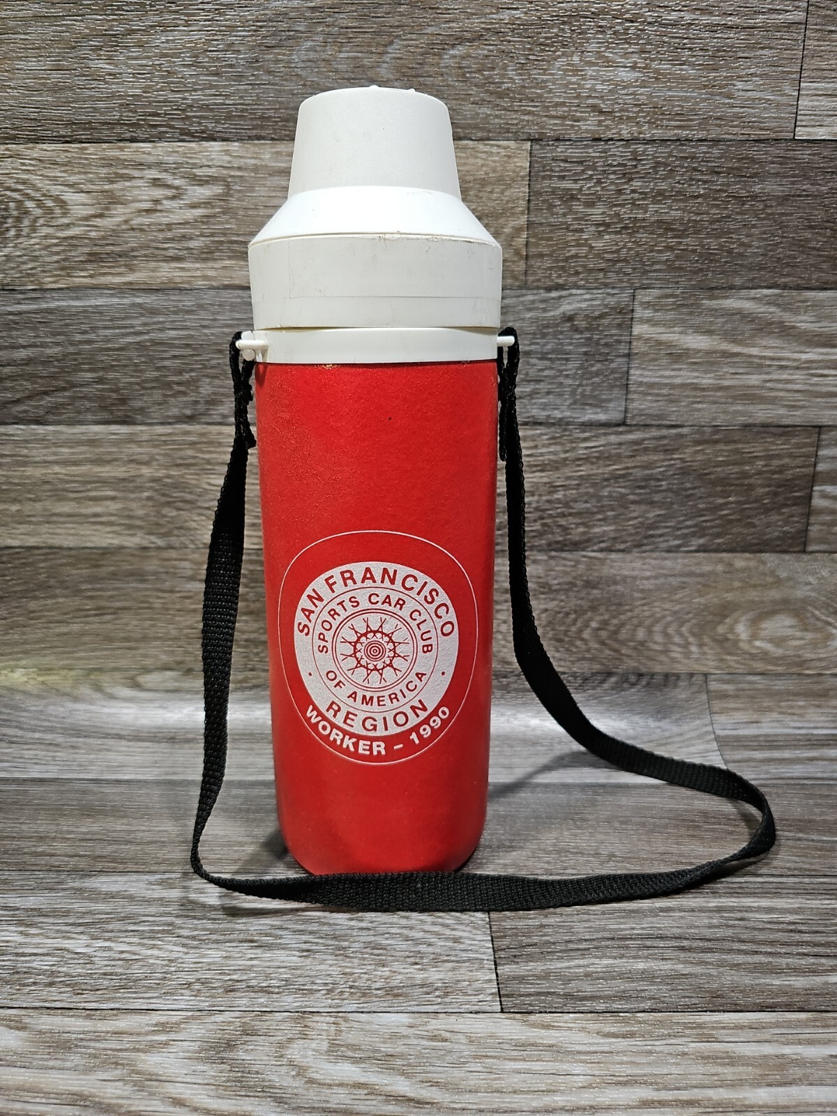 Vtg 1990 San Fransico Sports Car Club Of America Water Bottle Thermist 11″