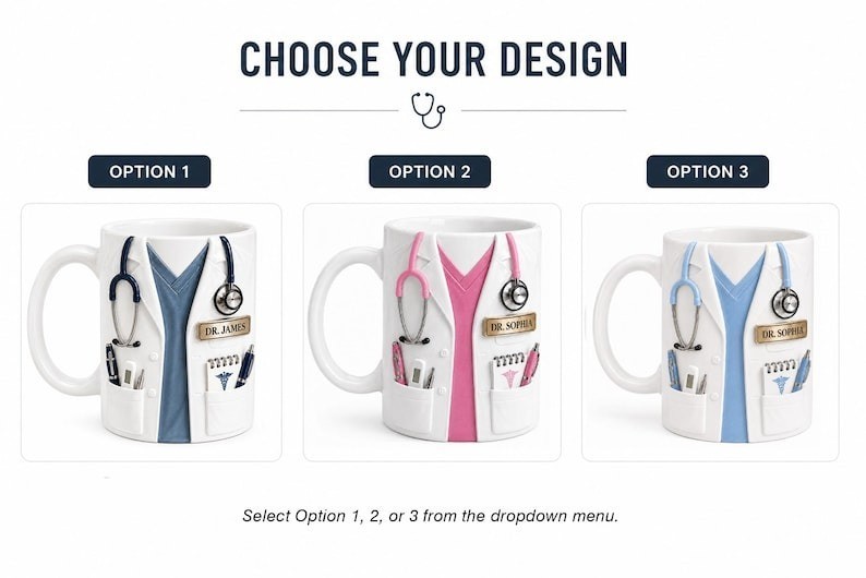 Personalized Doctor Mug Gift, Medical Coffee Mug, Doctor Coat 3D Mug