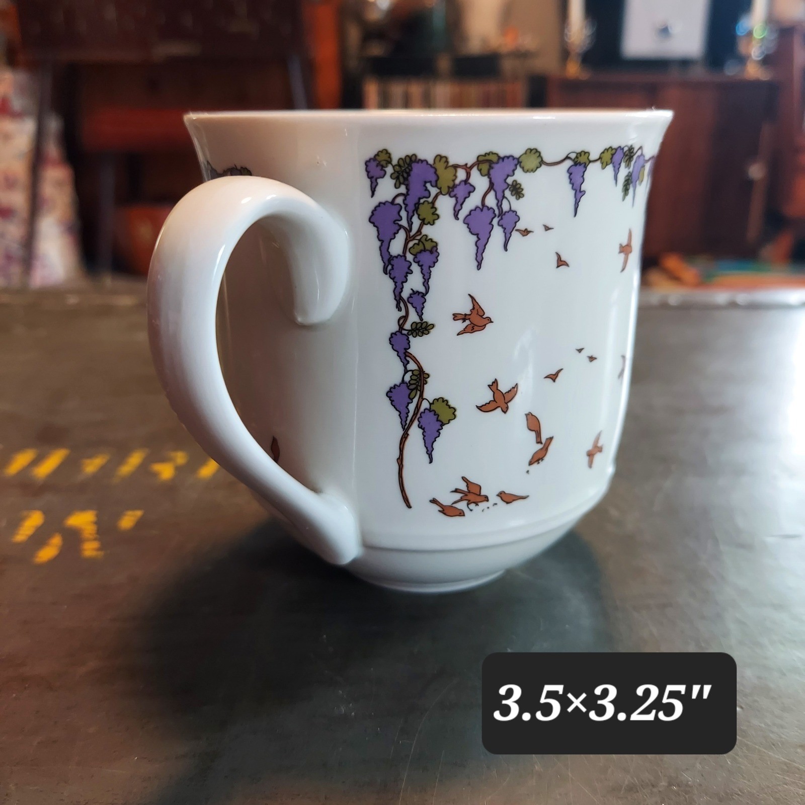 Villeroy & Boch Luxembourg 20s Fashion Flapper Mug Wisteria Bird White Porcelain