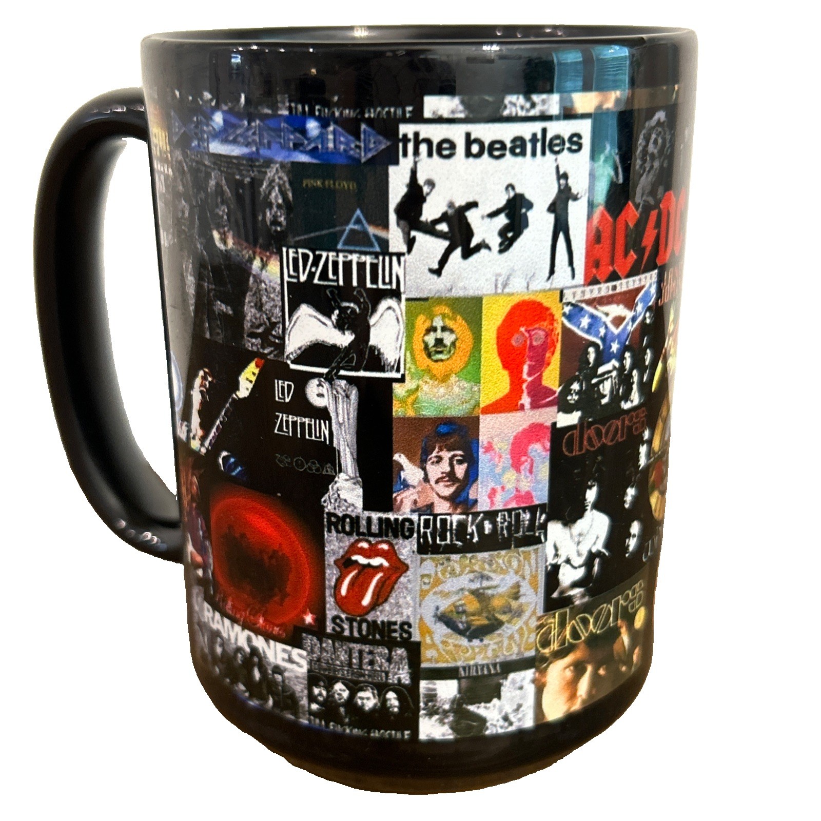 Classic Rock Bands Cover Art Coffee Mug Zeppelin Stones Ramones Doors AC/DC 14oz