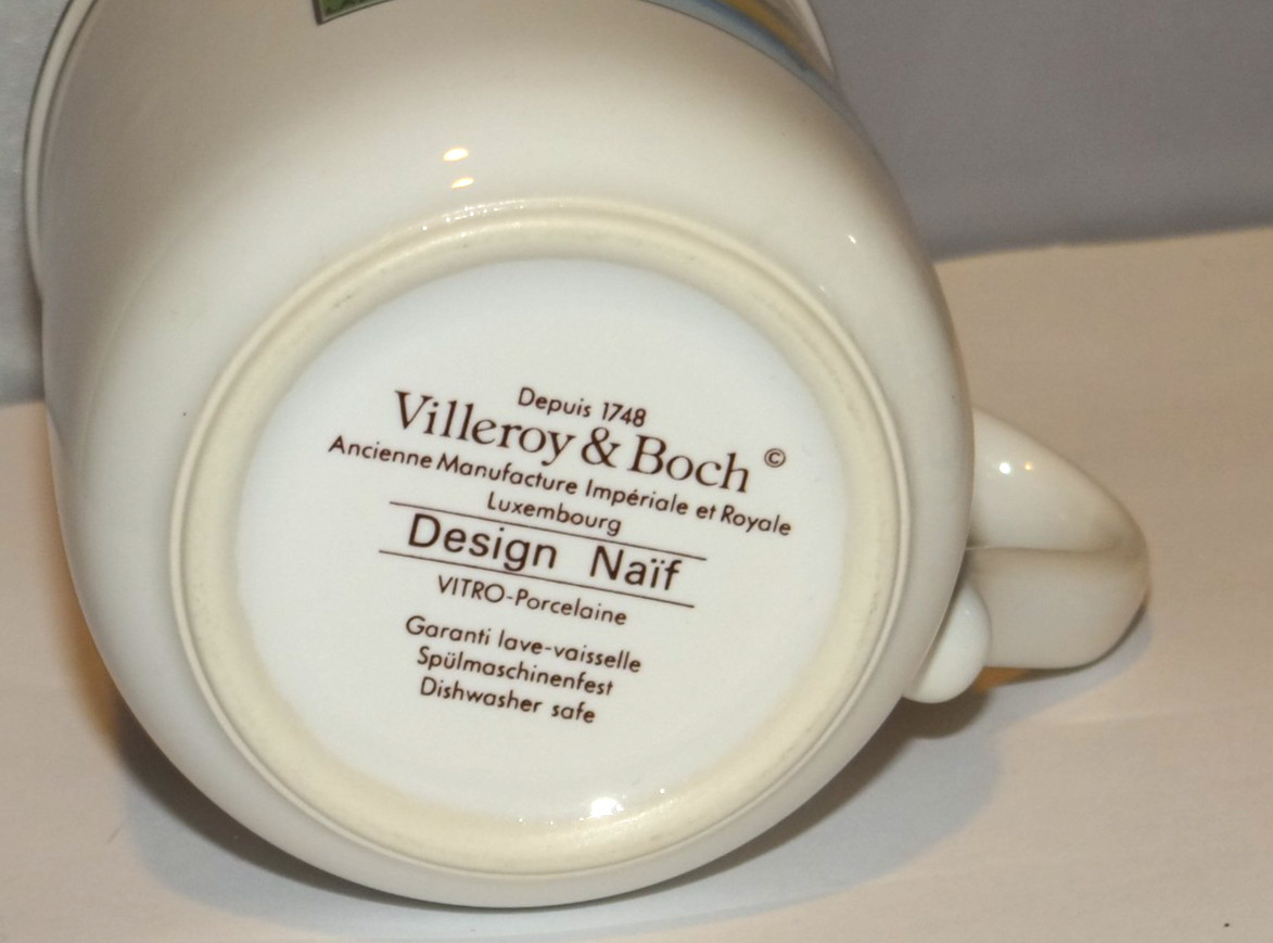 Villeroy & Boch Design Naif Folk Art Pattern Mug Cup Horse Luxembourg Vintage