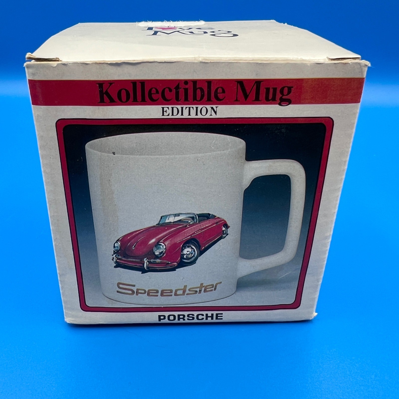 Vintage Porsche 356 Speedster Coffee Mug The Love Mug KARS Ceramic White Red