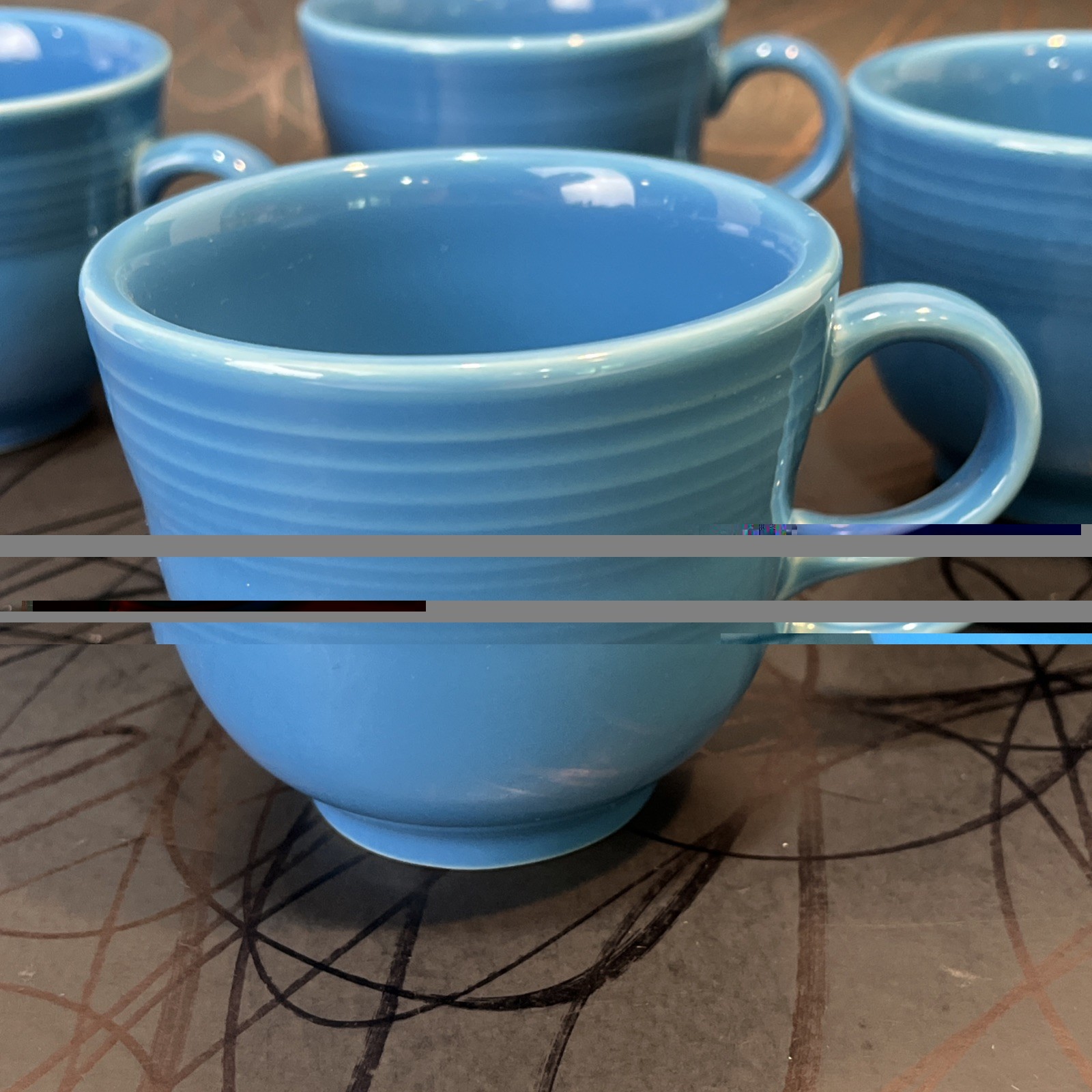 Fiestaware Homer Laughlin Coffee Tea Mugs Set of 4 Light Blue Peacock