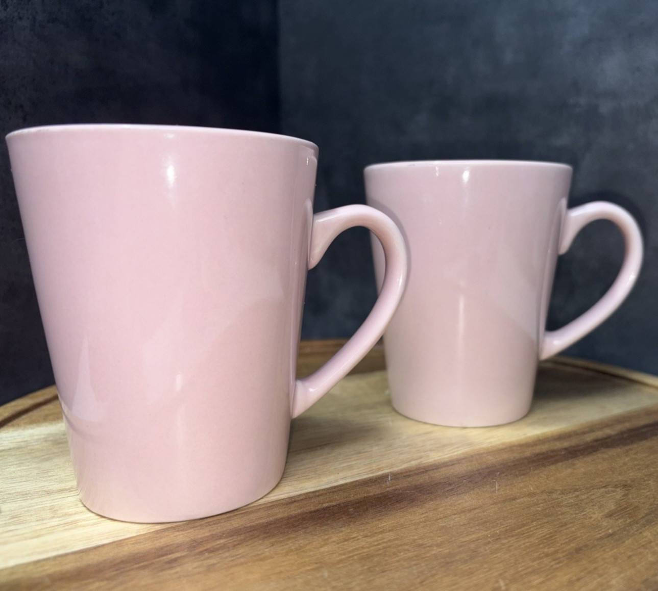 Set of 2 Blush Pink Ceramic Latte Coffee Mugs Unbranded