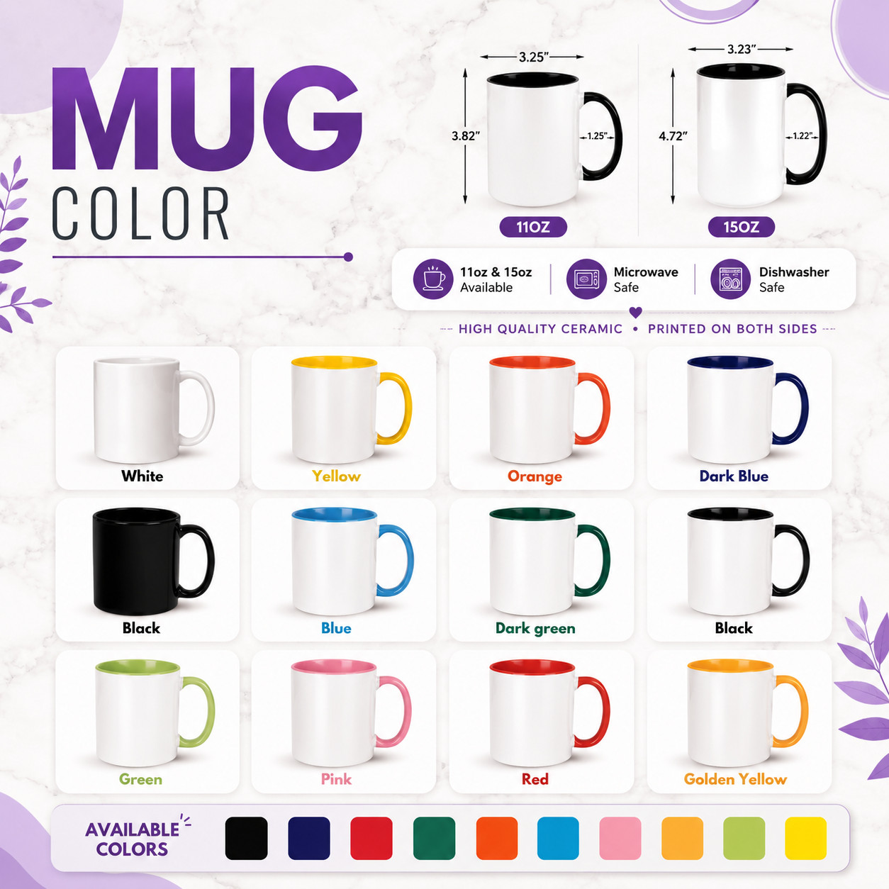 Personalized Initial Coffee Mug Custom Name Monogram Text Photo Ceramic Cup