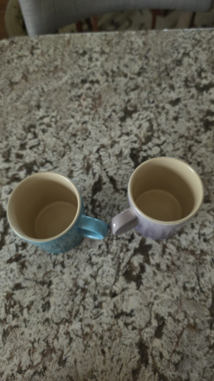 NEW (2) LE CREUSET Coffee Mugs Mint Green And Lavender 12 oz.