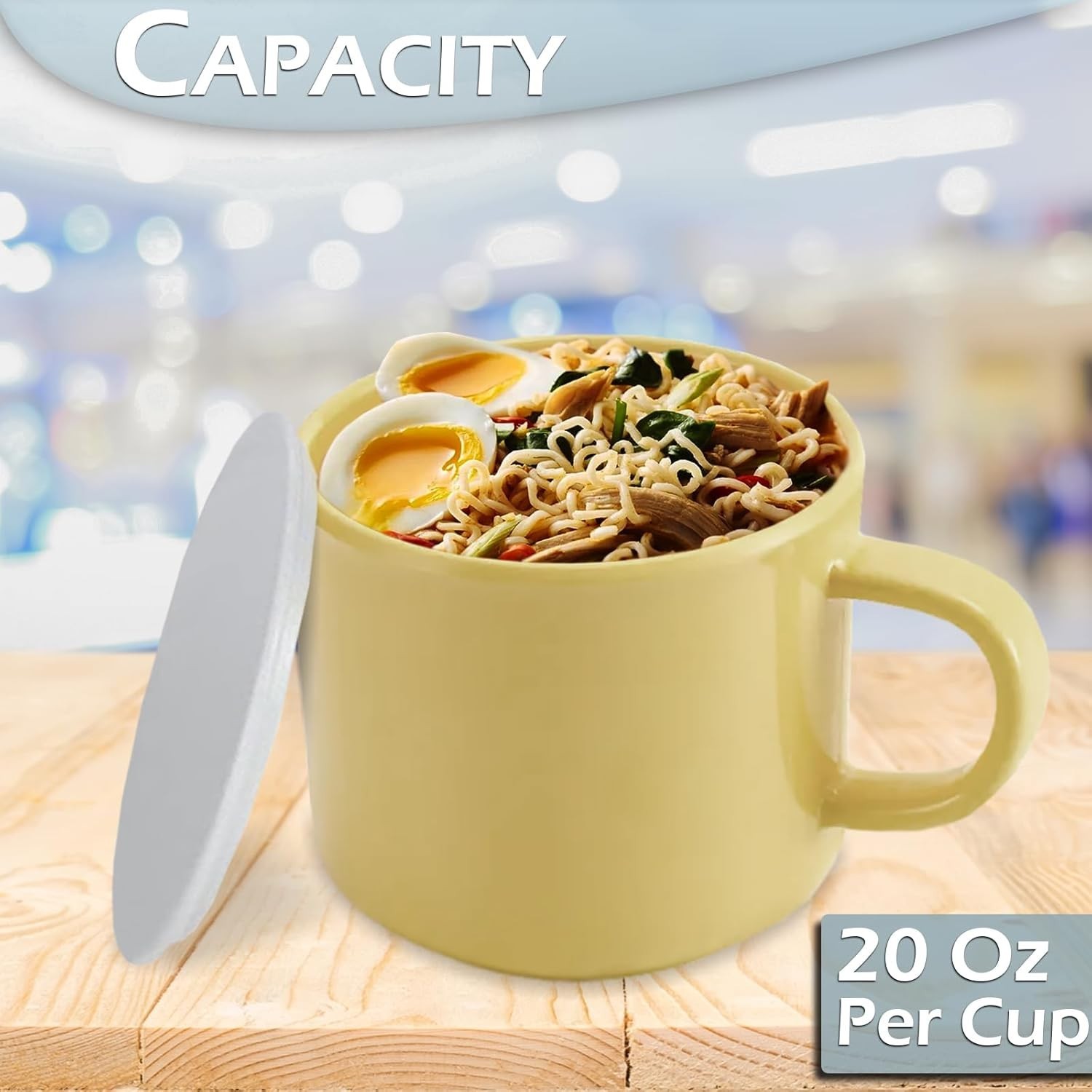 Microwave 20oz Coffee Mugs with Lids – Set of 4 Microwavable Mugs with Handle…