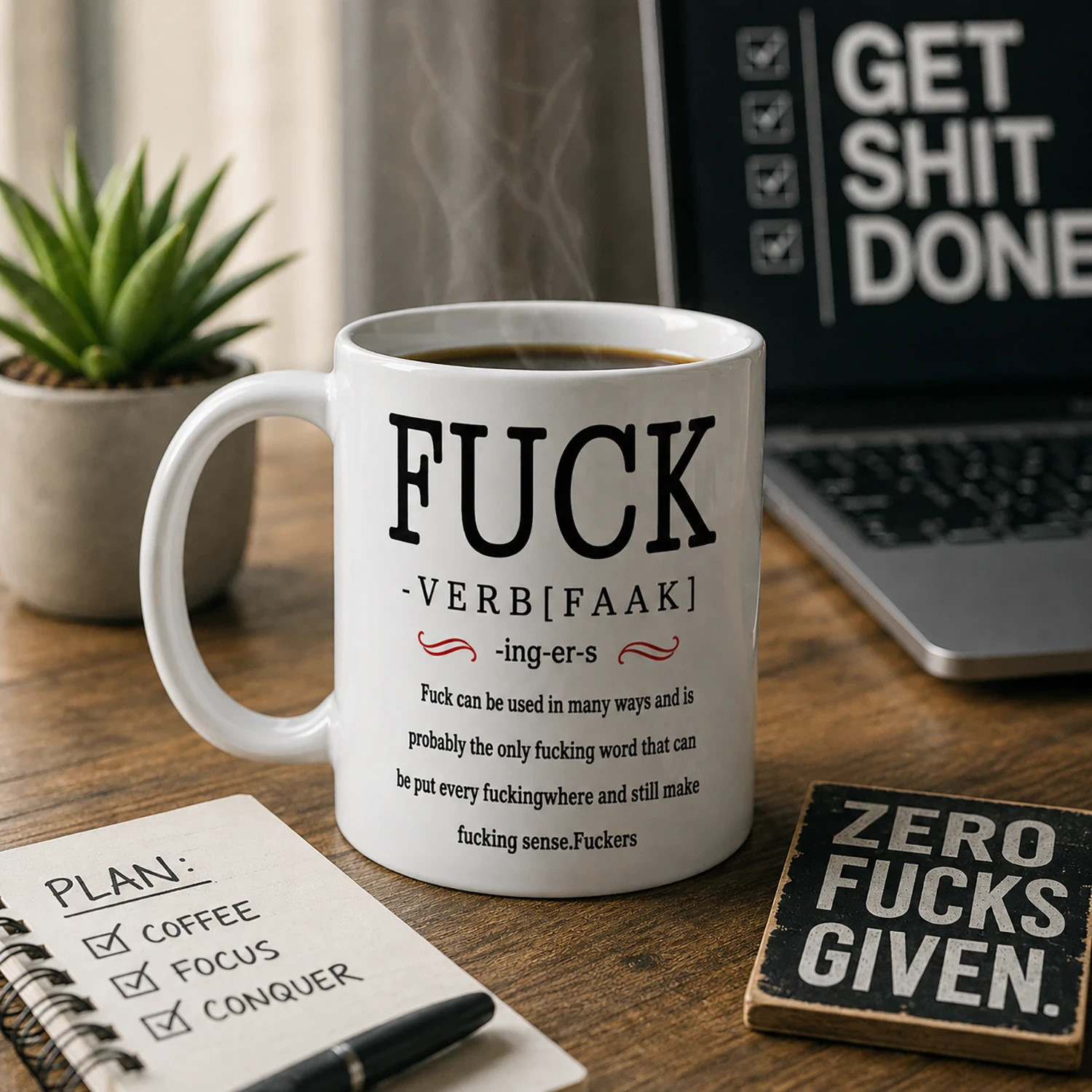 Funny Offensive Coffee Mug Zero F*cks Given Adult Humor Cup Coworker Gift Mug