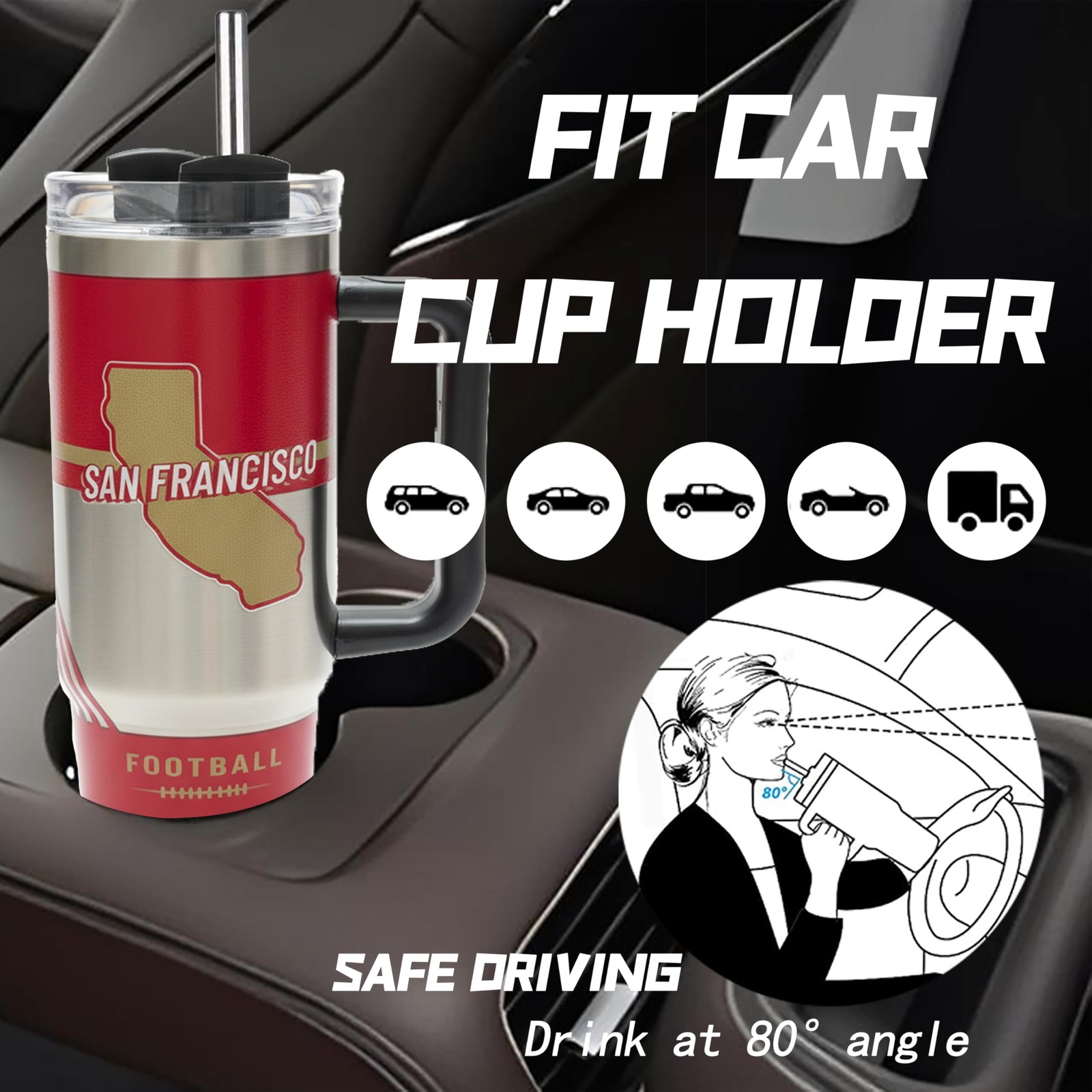 Tumblers 40oz Straight Skinny Car Cups Sports Travel Coffee Mug, Stainless St…